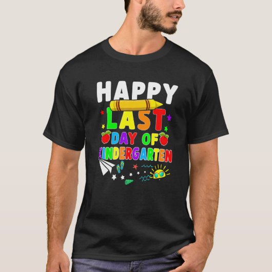 Happy Last Day Of幼稚園先生学生Co Tシャツ (正面)