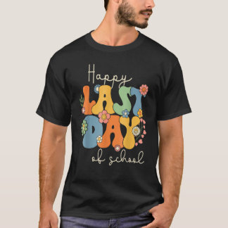 Happy Last Day Of School Graduation Groovy Teacher Tシャツ
