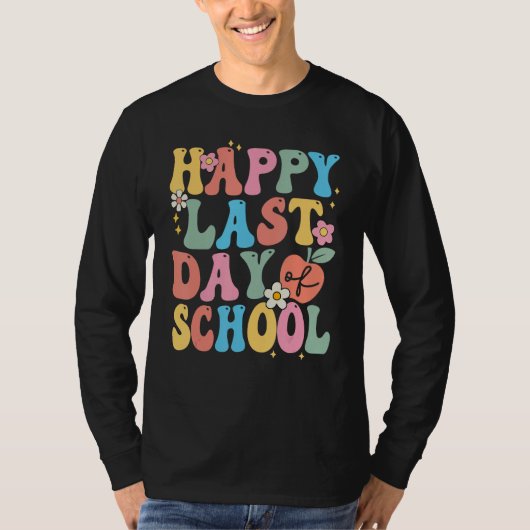 Happy Last Day Of School Groovy Boho Teacher & Stu Tシャツ (正面)