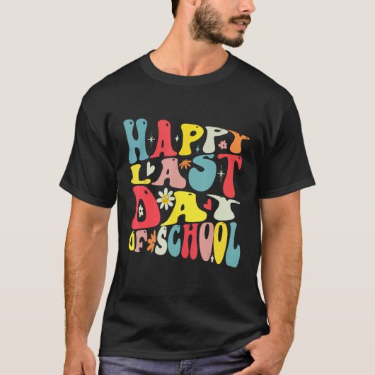 Happy Last Day of School Groovy Teacher Student Gr Tシャツ (正面)