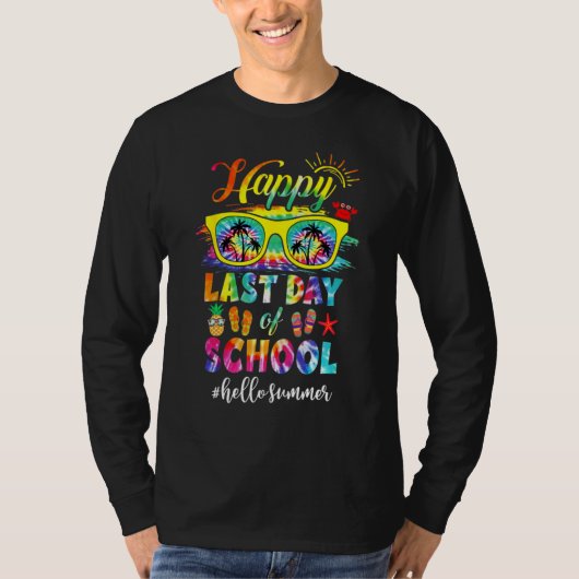 Happy Last Day Of School Hello Summer Teacher Stud Tシャツ (正面)