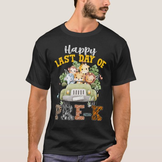 Happy Last Day of School Pre k Safari Animals Summ Tシャツ (正面)