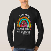 Happy Last Day Of School Rainbow Flamingo PE Teach Tシャツ (正面)