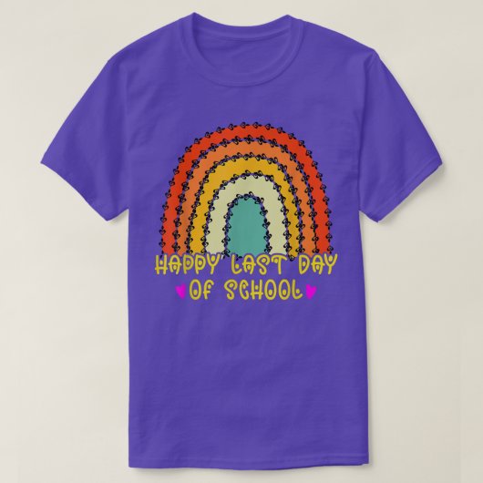 Happy Last Day of School Rainbow Teacher Student G Tシャツ (デザイン正面)