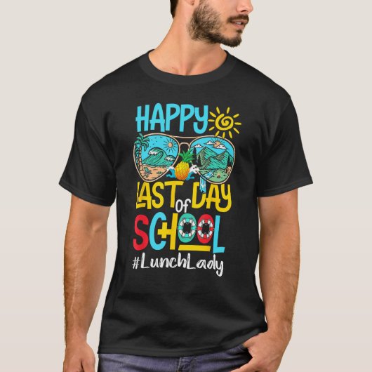 Happy Last Day Of School Sunglasses Hello Summer L Tシャツ (正面)
