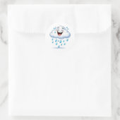 Happy Laughing Rain Cloud Art Sticker ラウンドシール (バッグ)