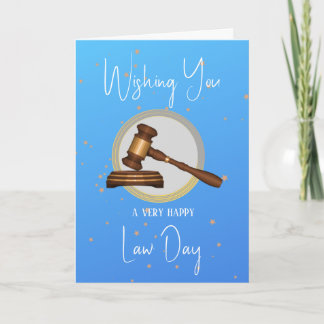Happy Law Day with Gavel and Sounding Block カード