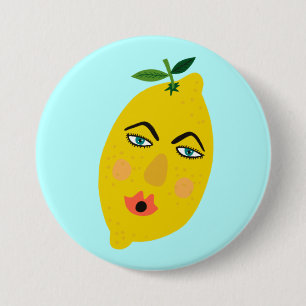 Happy Lemon Whimsical 缶バッジ
