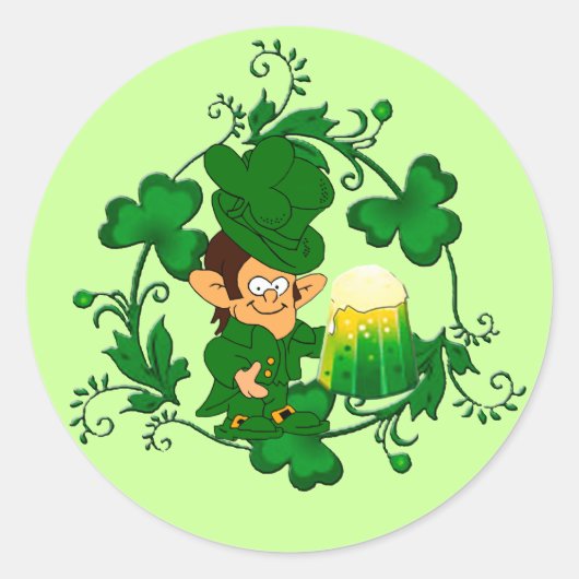 Happy Leprechaunスタンプ ラウンドシール (正面)