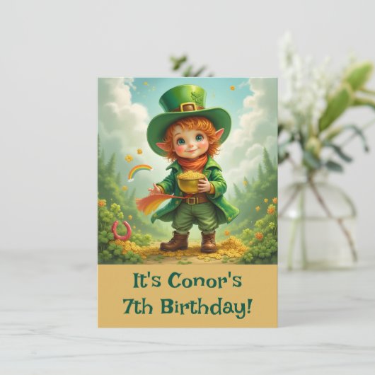 Happy Leprechaun Child's St. Patrick's Day 招待状 (スタンド正面)