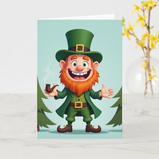 Happy Leprechaun Fun Time Card カード (黄色い花)