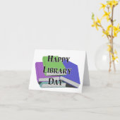 Happy Library Day カード (黄色い花)