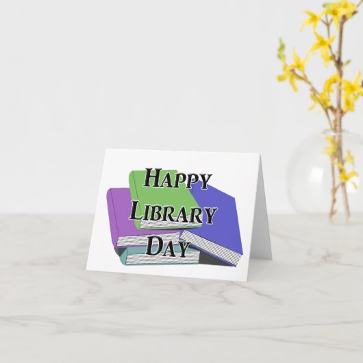 Happy Library Day カード (黄色い花)