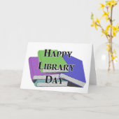 Happy Library Day カード (黄色い花)