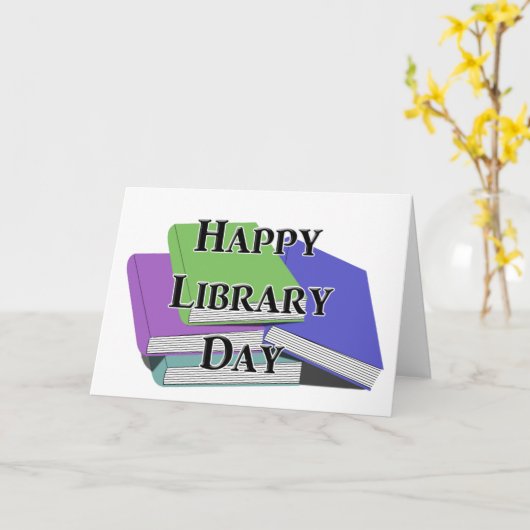 Happy Library Day カード (黄色い花)