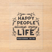 Happy Life with Faith – Proverbs 15:15 Art アクリル招待状 (正面)