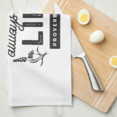 Happy Life with Faith – Proverbs 15:15 Art キッチンタオル (四つ折り)