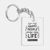 Happy Life with Faith – Proverbs 15:15 Art キーホルダー (正面左)