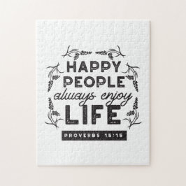 Happy Life with Faith – Proverbs 15:15 Art ジグソーパズル