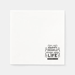 Happy Life with Faith – Proverbs 15:15 Art スタンダードカクテルナプキン