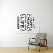 Happy Life with Faith – Proverbs 15:15 Art タペストリー (インサイチュ(横))