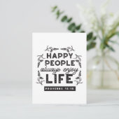 Happy Life with Faith – Proverbs 15:15 Art ポストカード (スタンド正面)