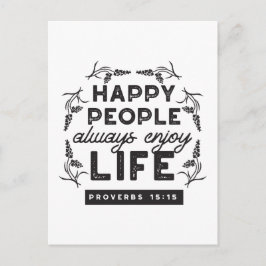 Happy Life with Faith – Proverbs 15:15 Art ポストカード