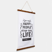 Happy Life with Faith – Proverbs 15:15 Art 吊り下げ型タペストリー (傾斜あり)