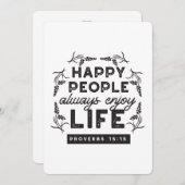 Happy Life with Faith – Proverbs 15:15 Art 招待状 (正面/裏面)