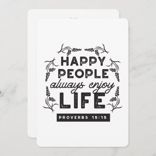 Happy Life with Faith – Proverbs 15:15 Art 招待状 (正面/裏面)