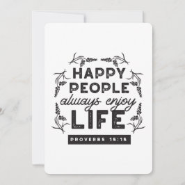 Happy Life with Faith – Proverbs 15:15 Art 招待状
