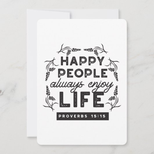 Happy Life with Faith – Proverbs 15:15 Art 招待状 (正面)