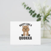 Happy Like a Quokka - Sweet Quokka Sweet Animals ポストカード (スタンド正面)
