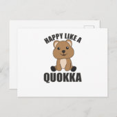 Happy Like a Quokka - Sweet Quokka Sweet Animals ポストカード (正面/裏面)