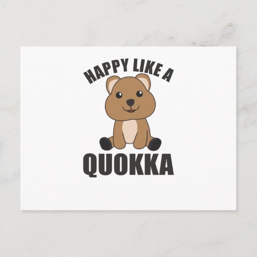 Happy Like a Quokka - Sweet Quokka Sweet Animals ポストカード (正面)