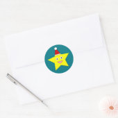 Happy Little Christmas Starスタンプ ラウンドシール (封筒)