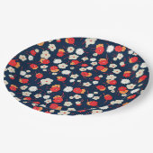 Happy Little Flowers Pattern ペーパープレート (アングル)