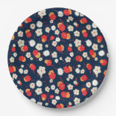 Happy Little Flowers Pattern ペーパープレート (正面)