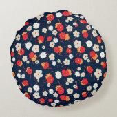 Happy Little Flowers Pattern ラウンドクッション (裏面)