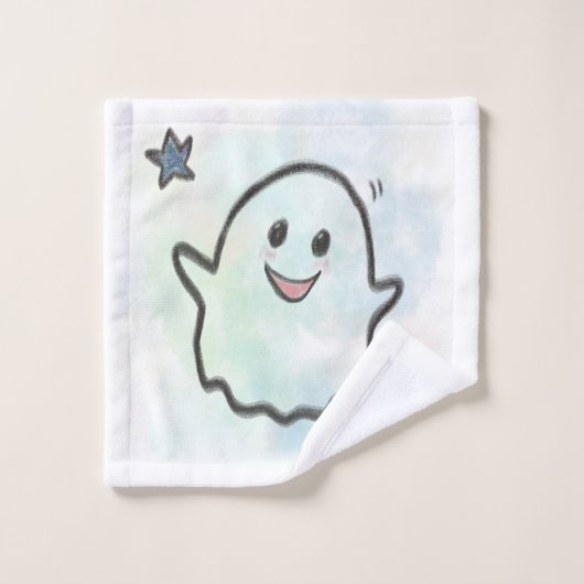 Happy little ghost  ウォッシュタオル (ウォッシュタオル)