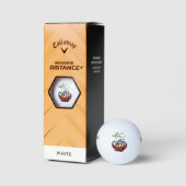 Happy Little Ladybug with Phone - Cartoonスケッチ ゴルフボール (パッケージ)