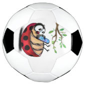 Happy Little Ladybug with Phone - Cartoonスケッチ サッカーボール (回転)