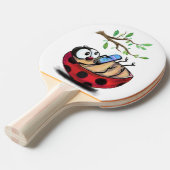Happy Little Ladybug with Phone - Cartoonスケッチ 卓球ラケット (正面アングル)