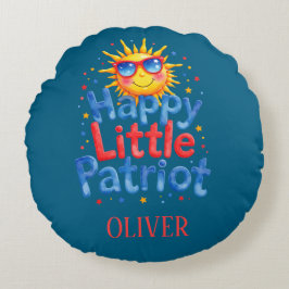 Happy Little Patriot Nursery Decor ラウンドクッション