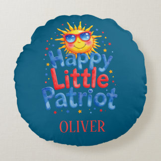 Happy Little Patriot Nursery Decor ラウンドクッション
