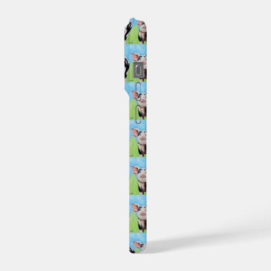 Happy Little Pig Painting iPhoneケース (左側面)