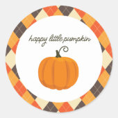 Happy Little Pumpkin Party Favy Stickers ラウンドシール (正面)