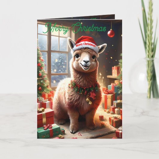 Happy Llama Christmas, Christmas Card カード (正面)