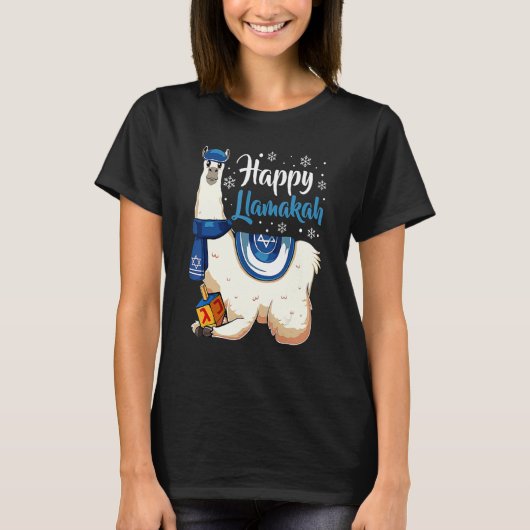 Happy Llamakah Hanukkah Chanukkah Jewish Holiday M Tシャツ (正面)