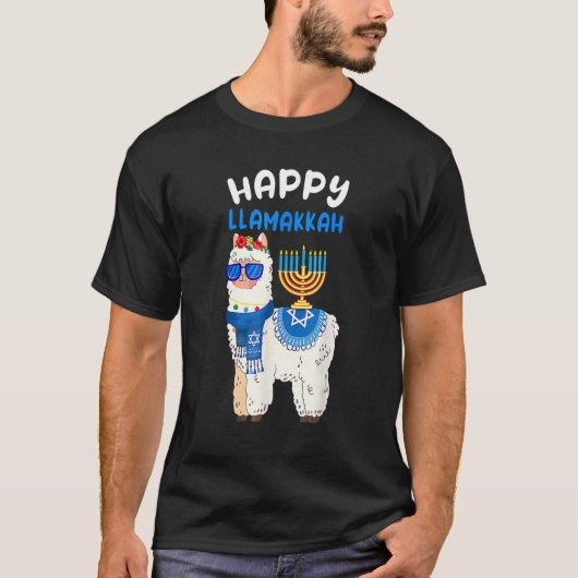 Happy Llamakkah Hanukkah Llama Chanukah Alpaca Wom Tシャツ (正面)
